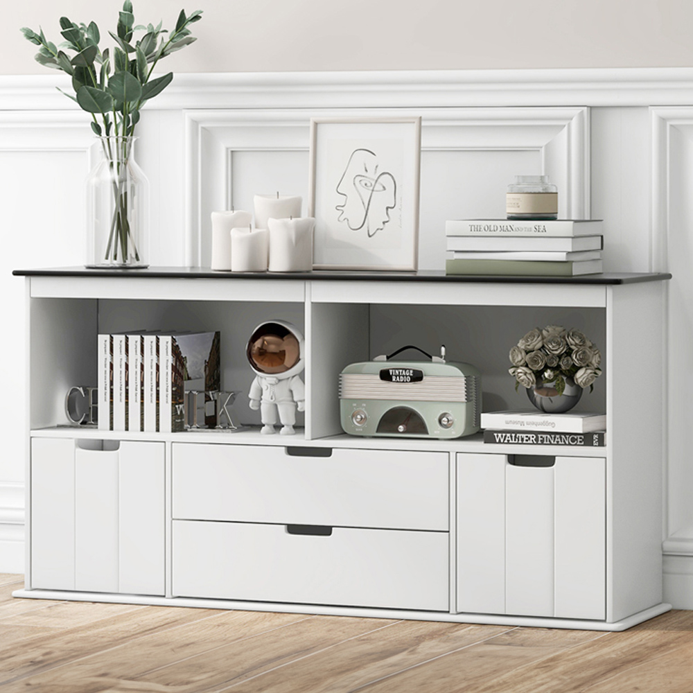 Costway 4 Drawer 2 Shelf White Kids Toy Storage Organiser Wilko