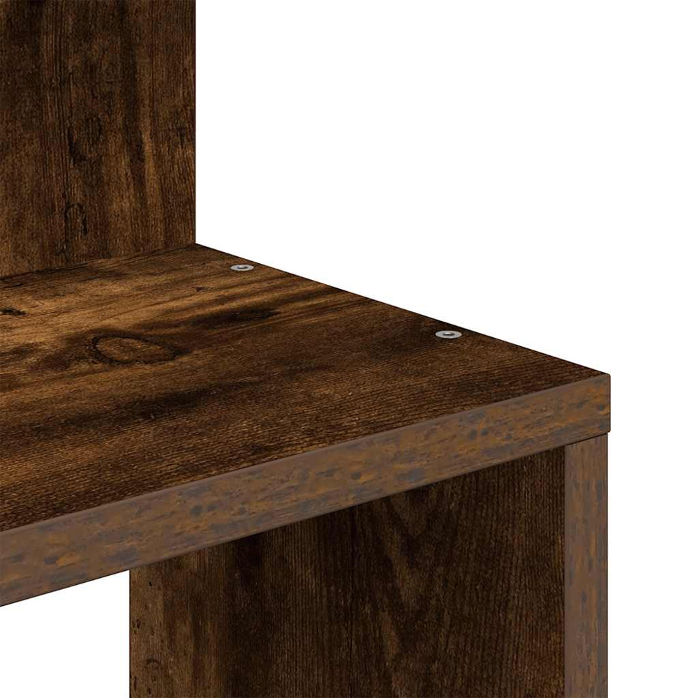 vidaXL 5 Shelf Smoked Oak Corner Wall Shelf Image 6
