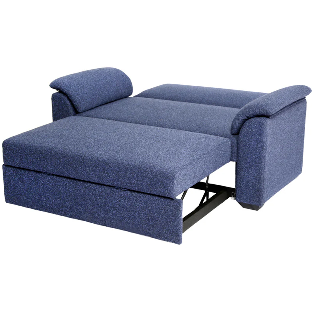 HGD Tivoli 2 Seater Blue Woven Boucle Pull-Out Sofa Bed Image 4