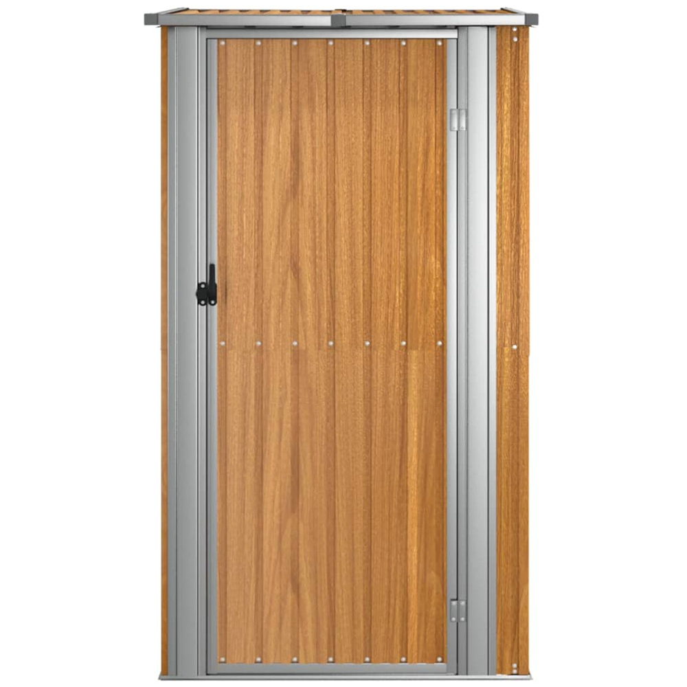 vidaXL 3.9 x 3.2ft Brown Galvanised Steel Pent Garden Shed Image 4