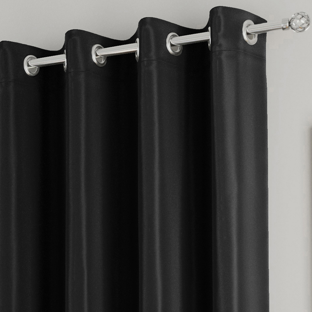 Enhanced Living Supersoft Black Blackout Eyelet Thermal Curtains 168 x 183cm Image 2