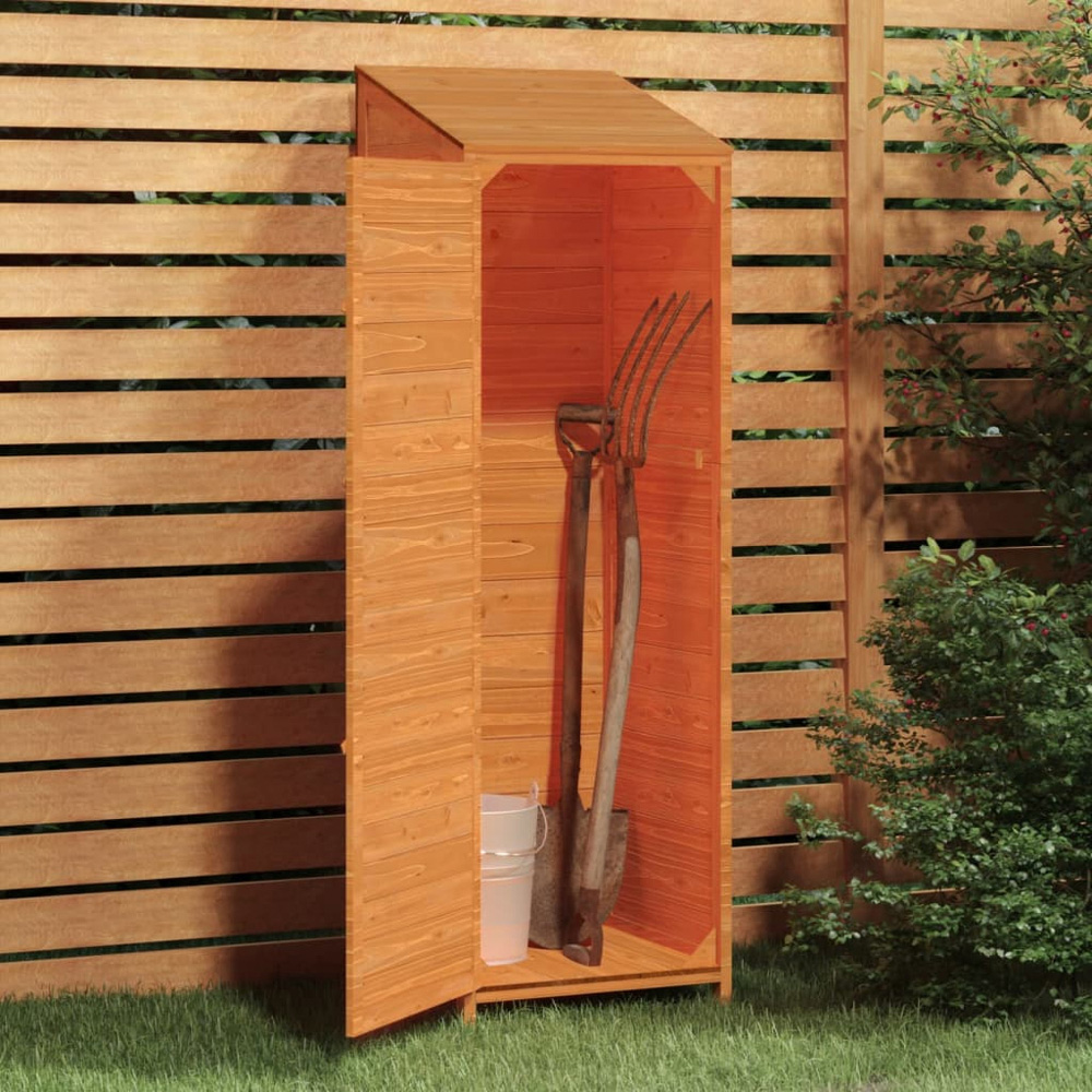 vidaXL 1.8 x 1.7ft Brown Wooden Pent Garden Shed Image 2