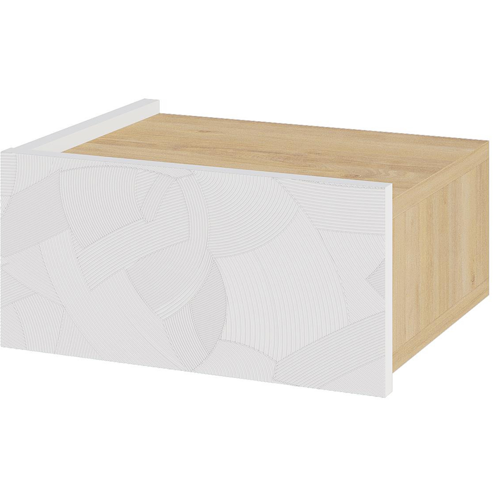 Decortie Onda Single Drawer White LED Wall-Mounted Bedside Table Image 2