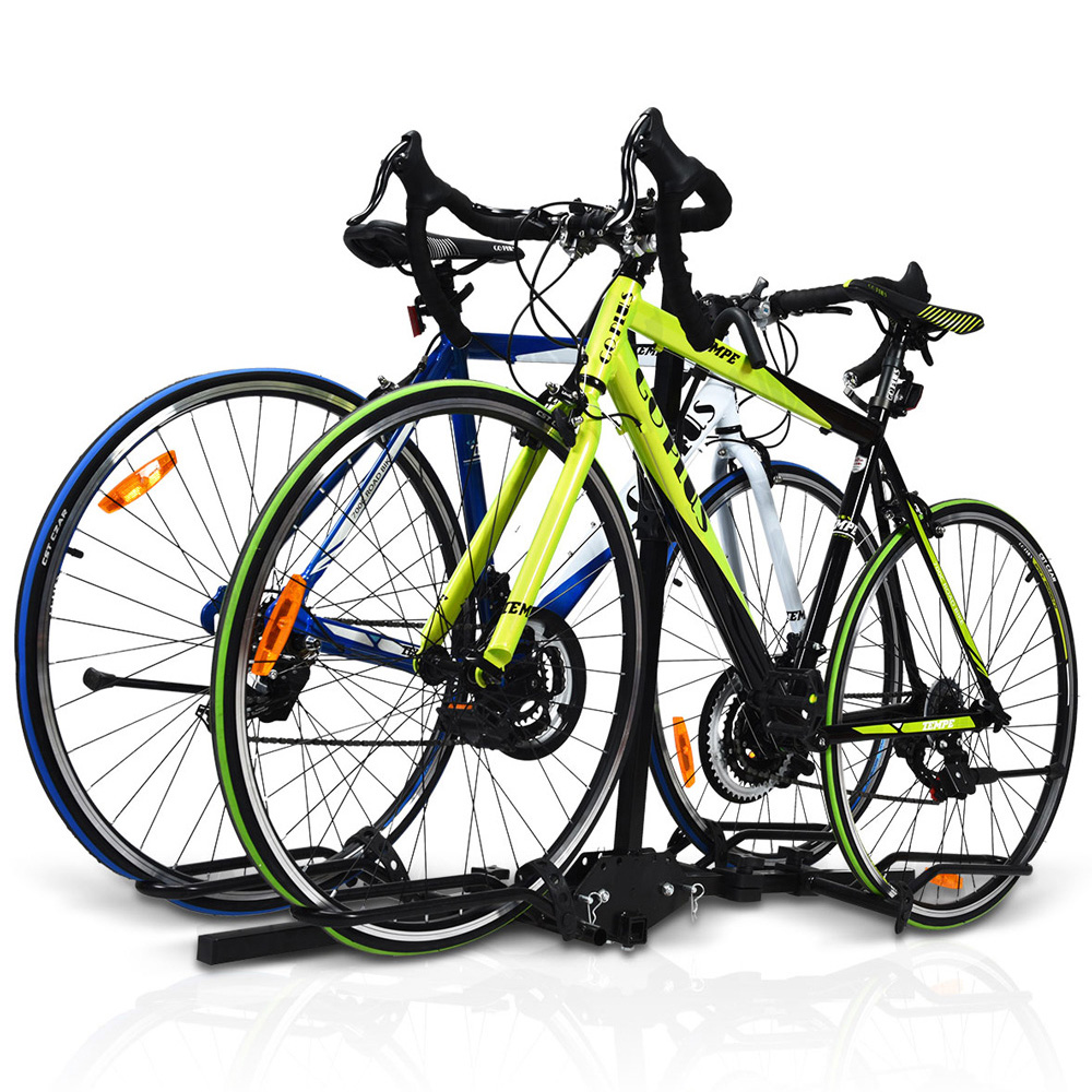 Costway 2 Bike Hitch Mount Rack with Retractable Tire Cradles Image 2