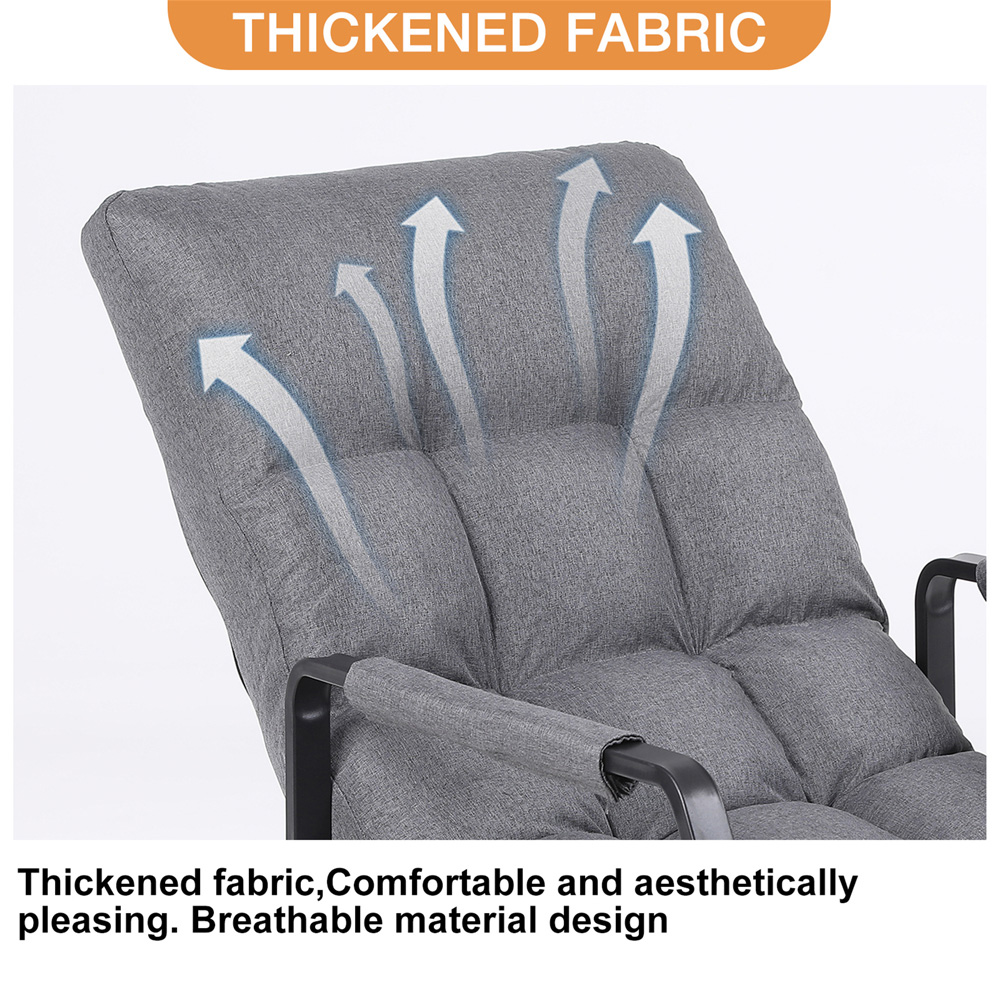 Furniture One Grey Adjustable Chaise Lounge Armchair Image 3