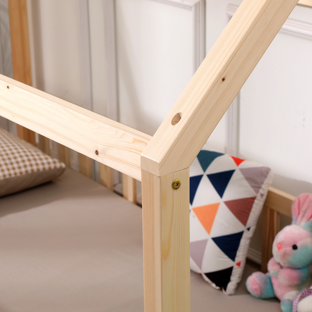 Portland Wood House Natural Kids Bed Frame Image 4
