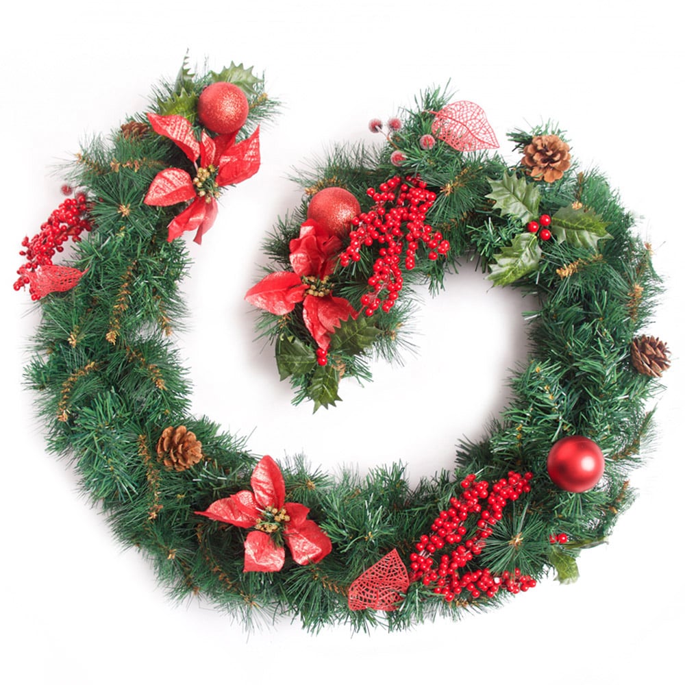 Best Artificial Red Christmas Garland 180cm Image 1