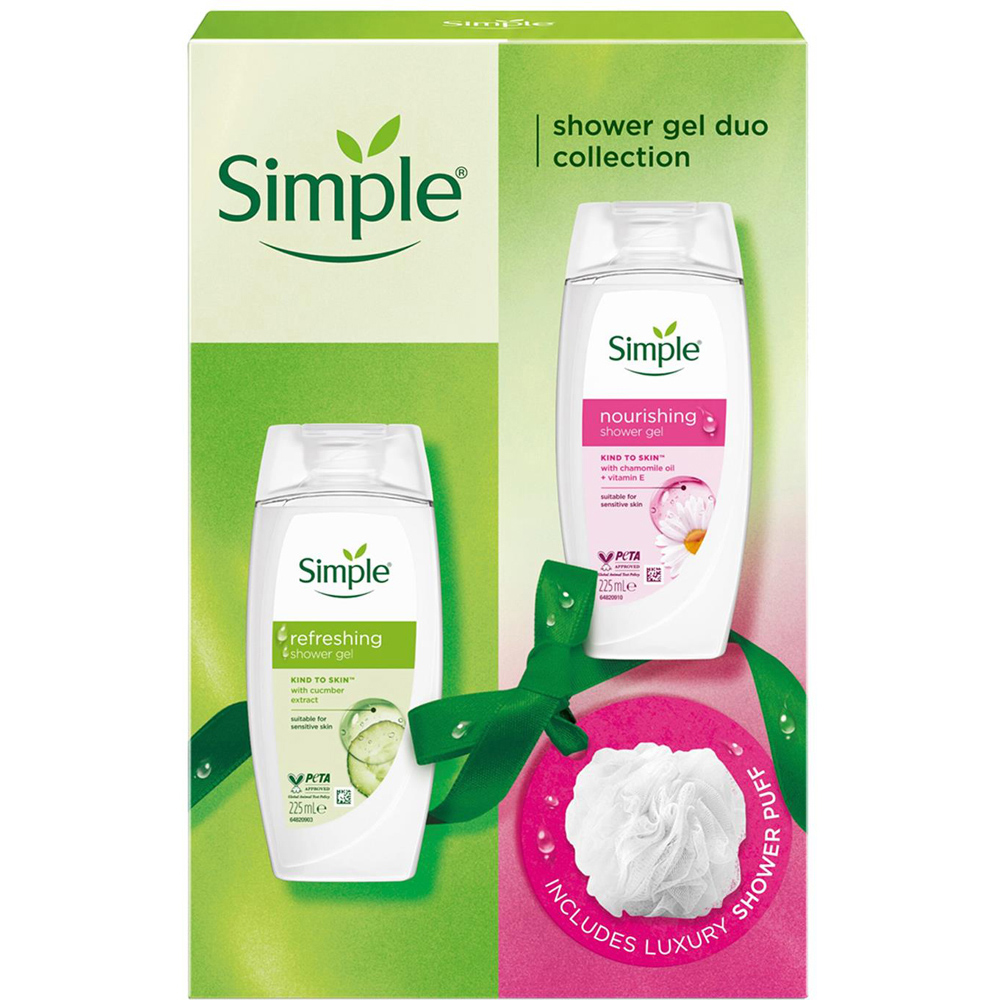 Simple Shower Gel Duo Collection Gift Set 3 Pack Image 7