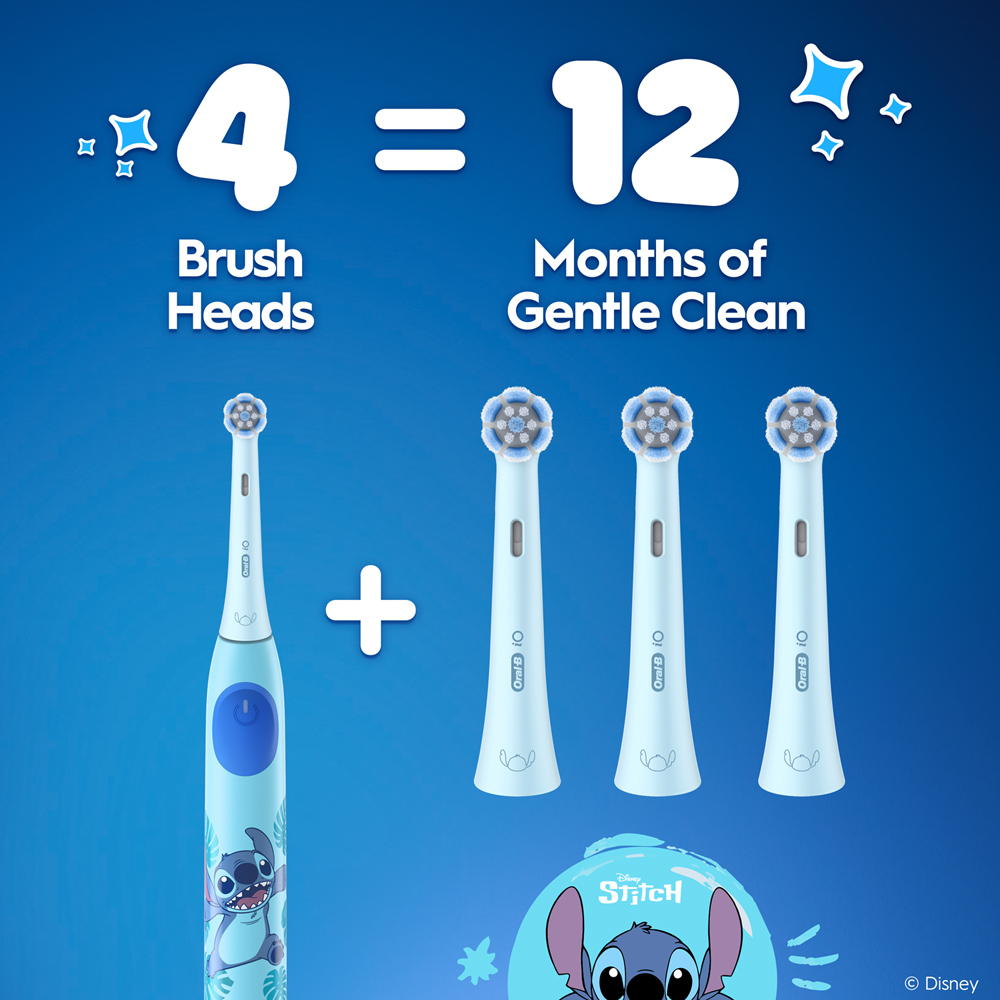 Oral-B iO Kids Disney Stitch Electric Toothbrush Heads 2 Pack Image 6