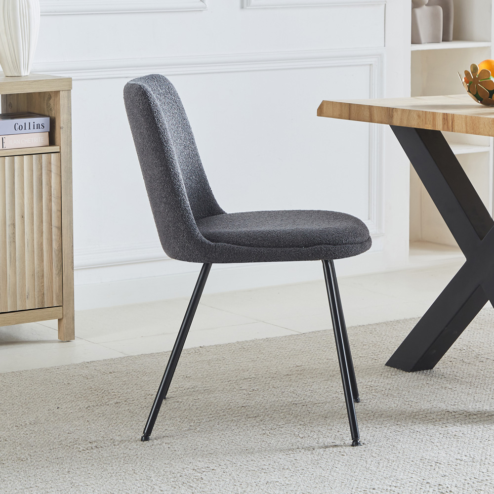 Artemis Home Lecce Set of 2 Dark Grey Dining Chairs Image 5