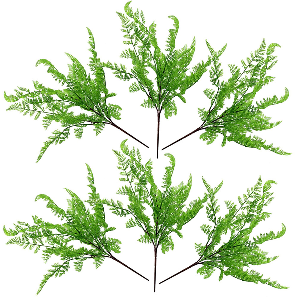 Leaf Dark Green Southern Wood Fern Bush Artificial Plant 50cm 6 Pack Image 1