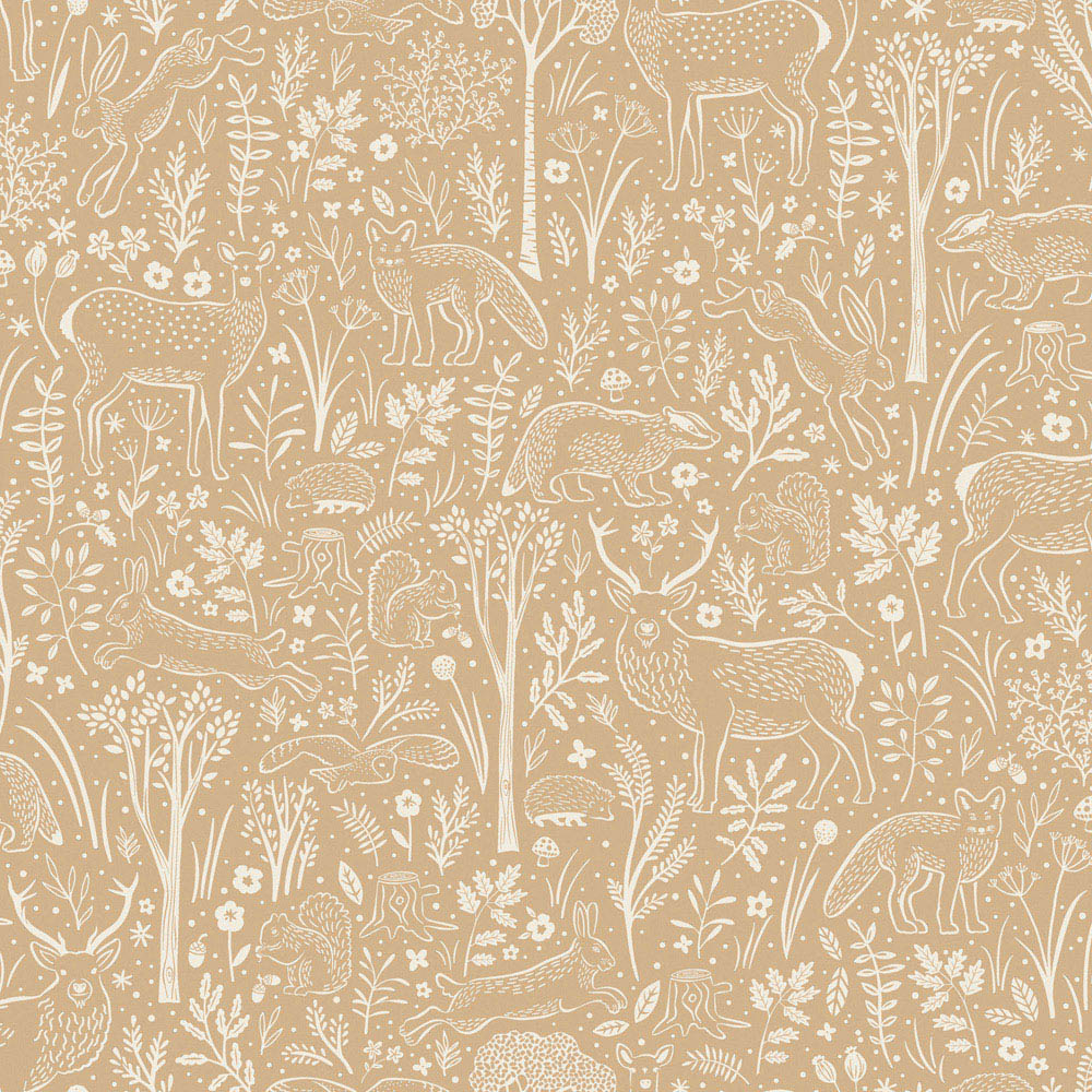 Grandeco Native Woodland Animals Terracotta Wallpaper Image 3