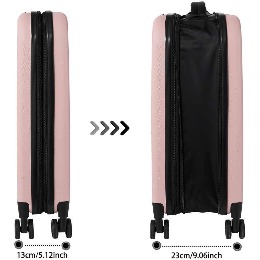 H&O Direct 20 inch Pink Expandable Folding Luggage Suitcase Image 5