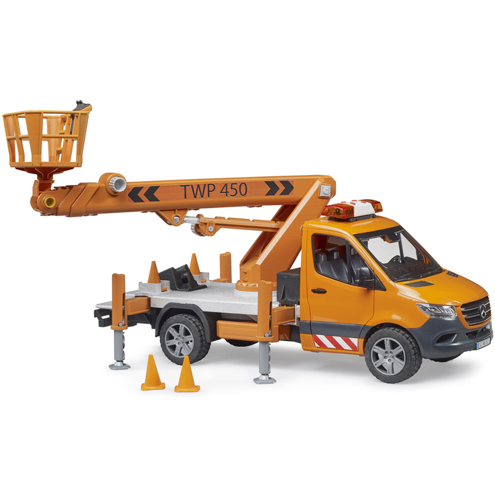 Bruder Kids MB Sprinter Truck with Working Platform and Light and Sound Module Playset Model Image 2