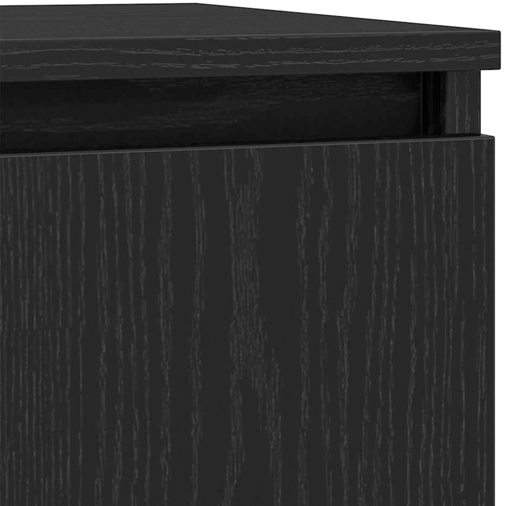 vidaXL Single Door Black Oak Wooden Sideboard Image 8