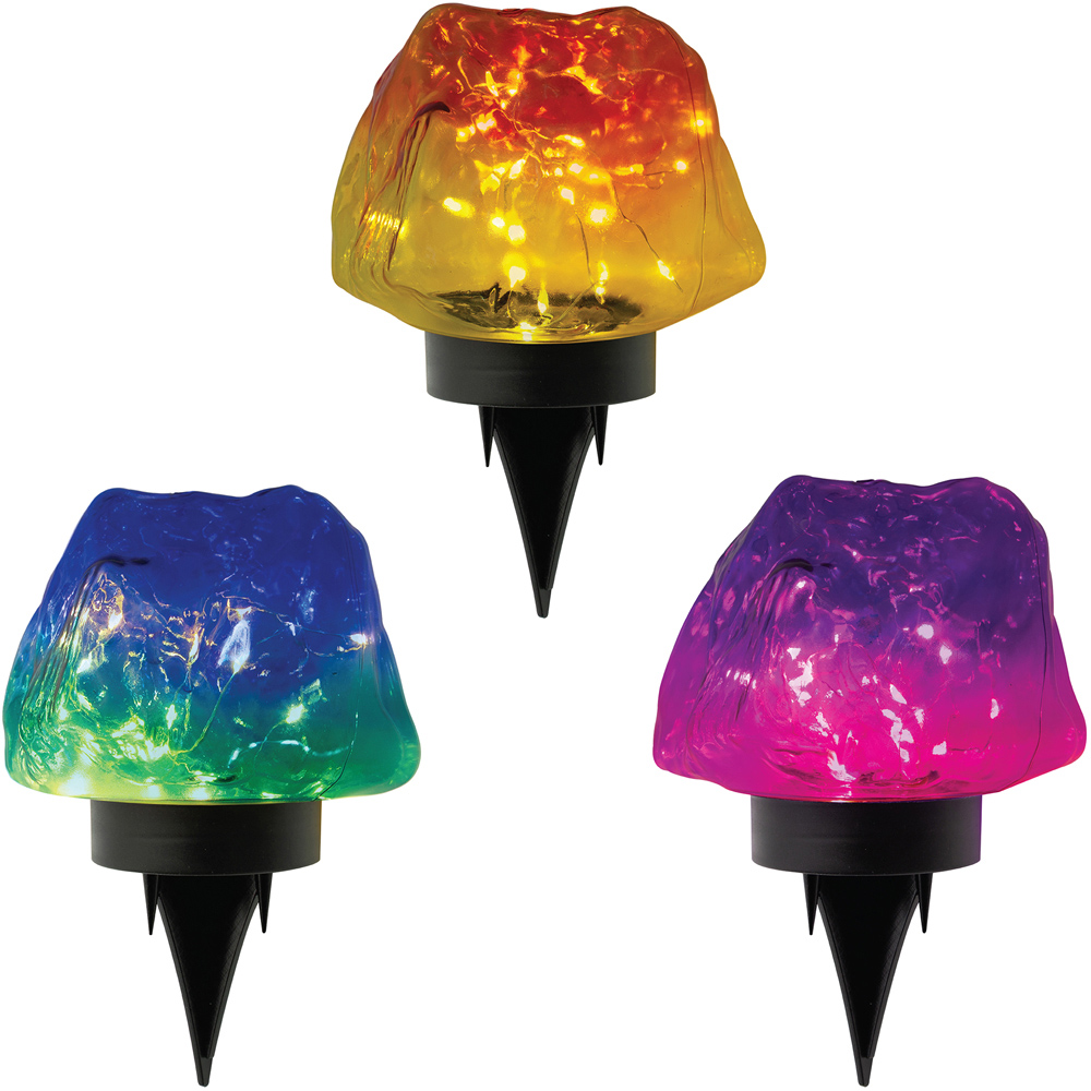 Gardenkraft Solar Rock Stone Light 3 Pack Image 1