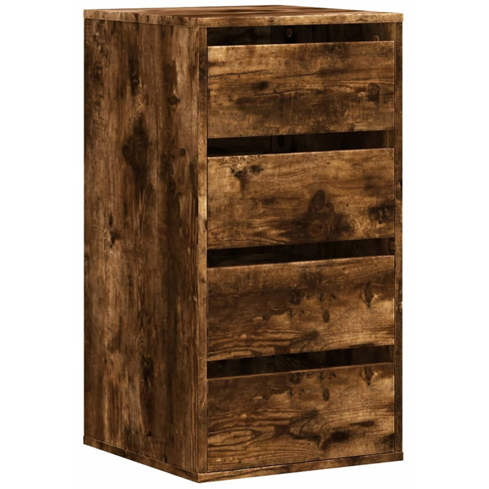 vidaXL 4 Drawer Smoked Oak Wooden Chest of Drawers Image 2