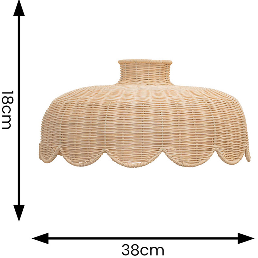 ValueLights Naveah Scallop Rattan Ceiling Pendant Lamp Shade Image 5