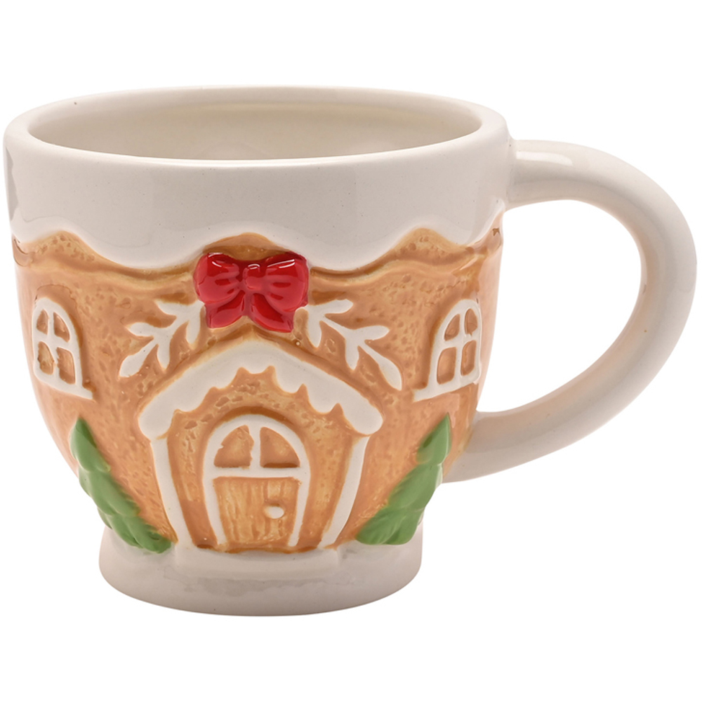 The Seasonal Gift Co. Santa & Friends 2 Piece Ceramic Gingerbread Teacup and Saucer Set Image 4