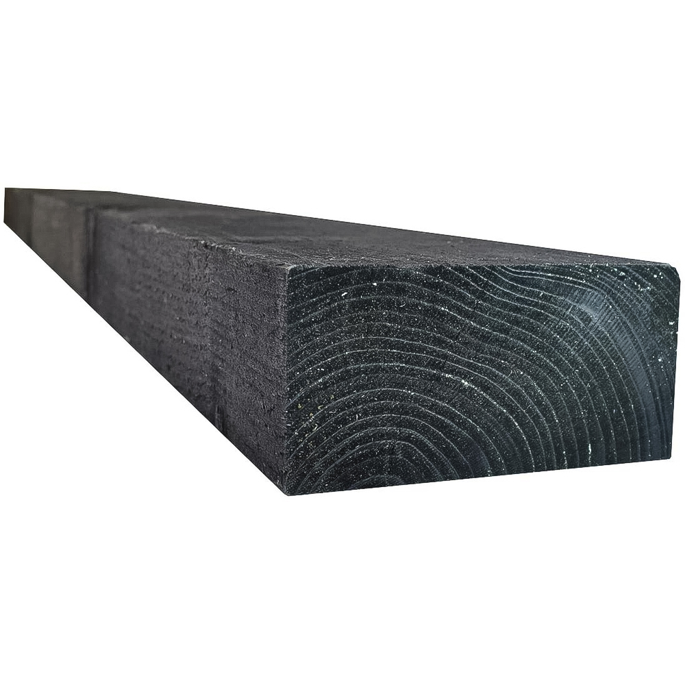 Snowdon Timber Black Pressure Treated Garden Sleeper 2.4m x 195mm 2 Pack Image 1