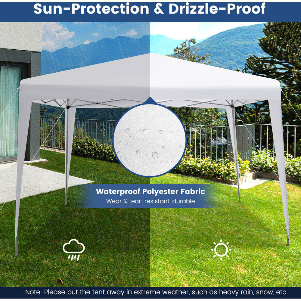 Costway White Outdoor Portable Canopy with Carrying Bag 2.95m Image 3