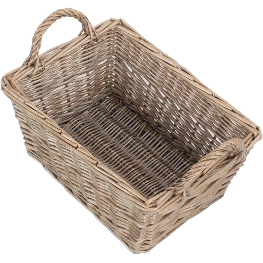 Red Hamper Medium Antique Wash Handled Wicker Storage Basket Image 3