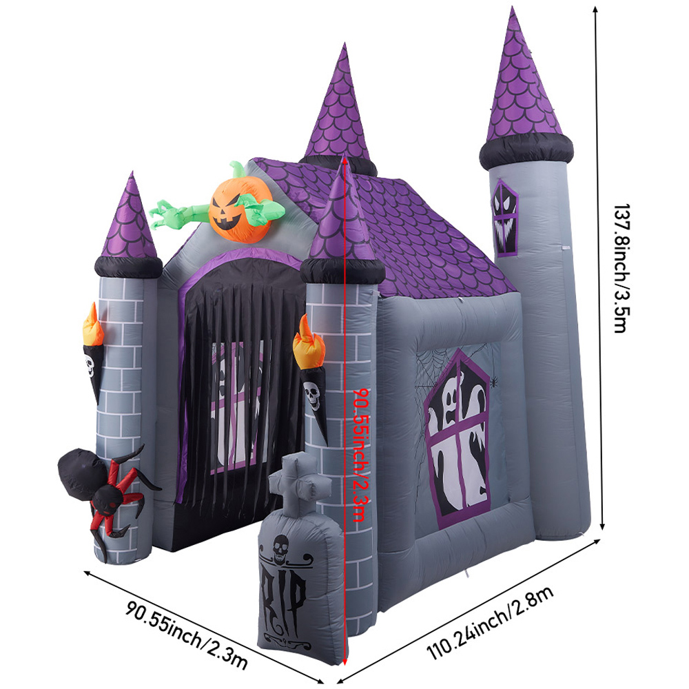 Living and Home Halloween Inflatable LED Haunted House Castle 11ft Image 8
