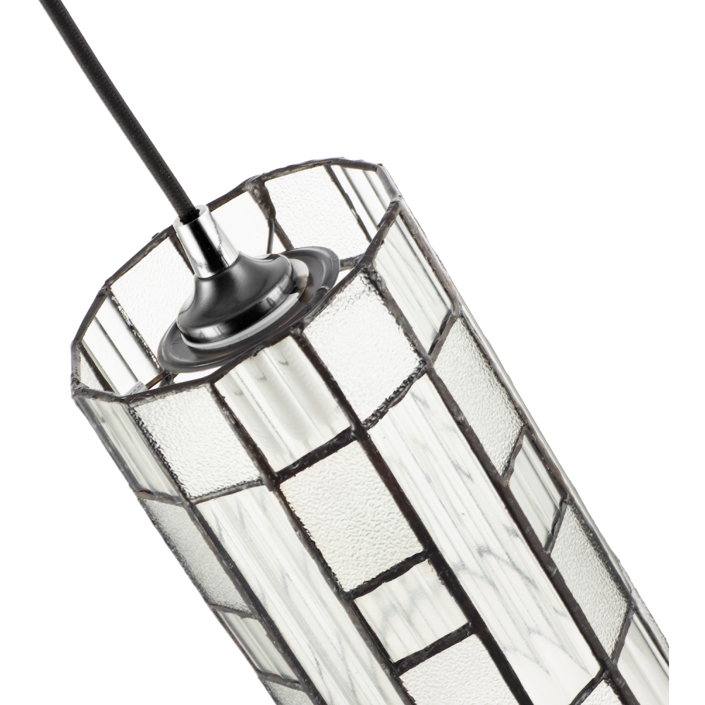 Happy Homewares Cylindrical Frosted and Ribbed Panel Tiffany Shade Image 4