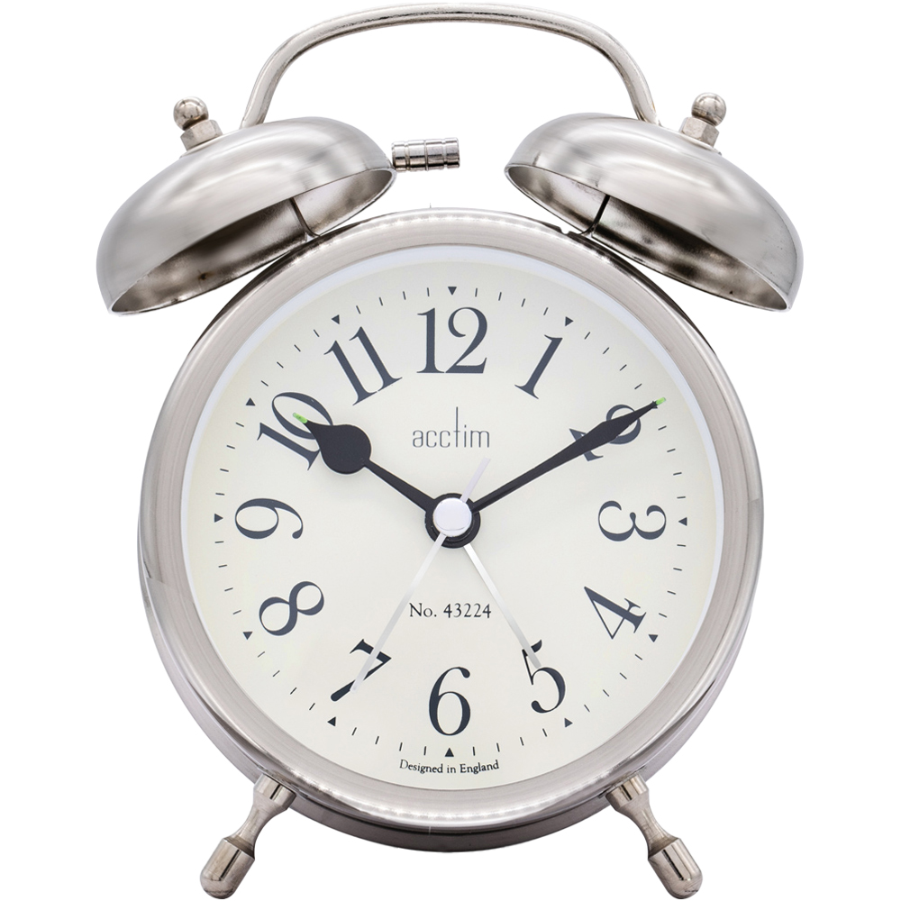 Acctim Pembridge Antique Brass Double Bell Alarm Clock Image 1