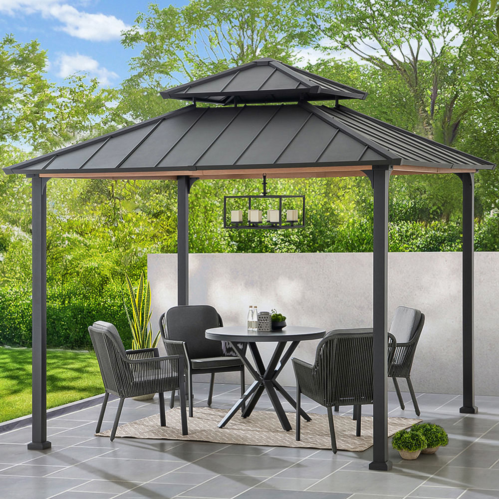 Sunjoy Pasu 3 x 3m Anthracite Steel Gazebo Image 1