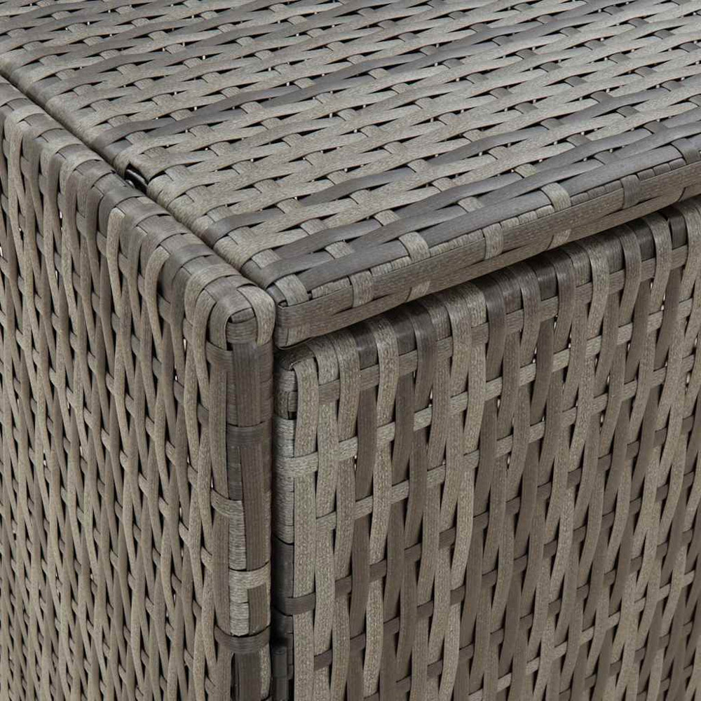 vidaXL 2 Door Grey Poly Rattan Garden Storage Cabinet Image 6