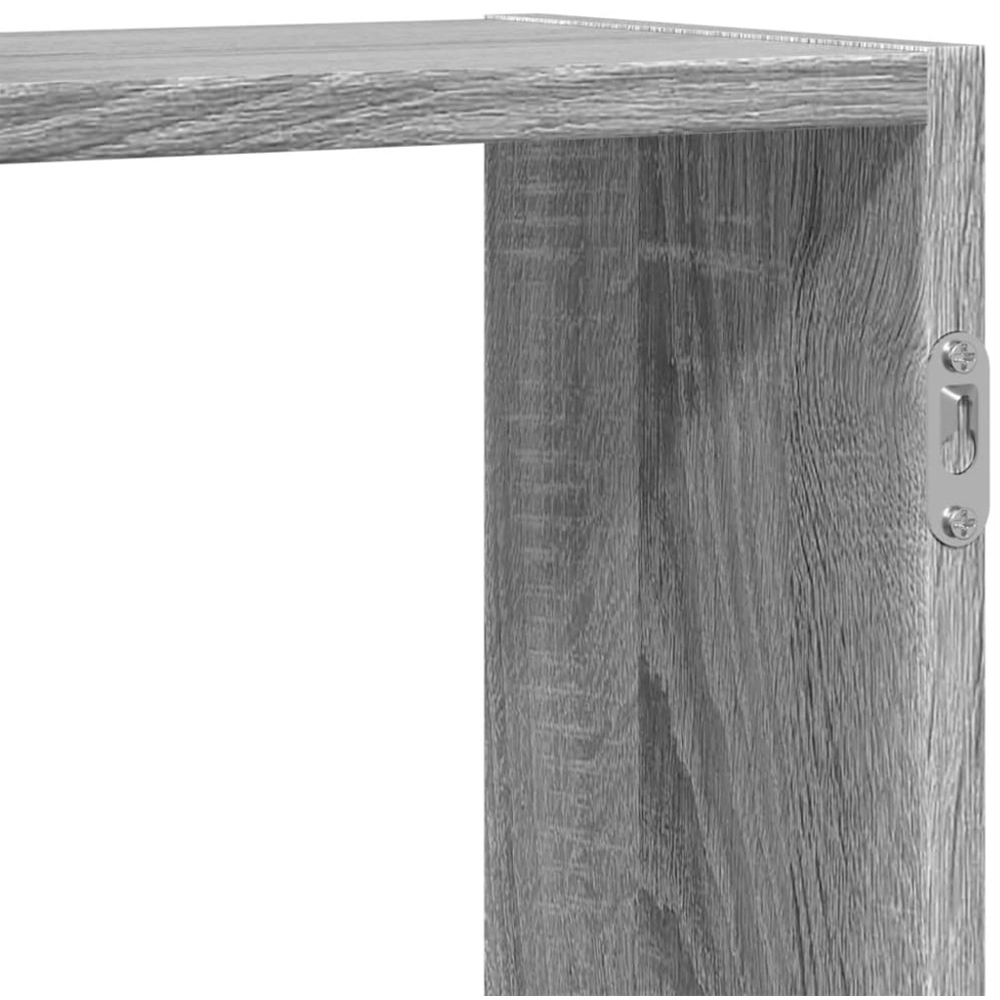 vidaXL 8 Shelf Grey Sonoma Floating Wall Shelf Image 7