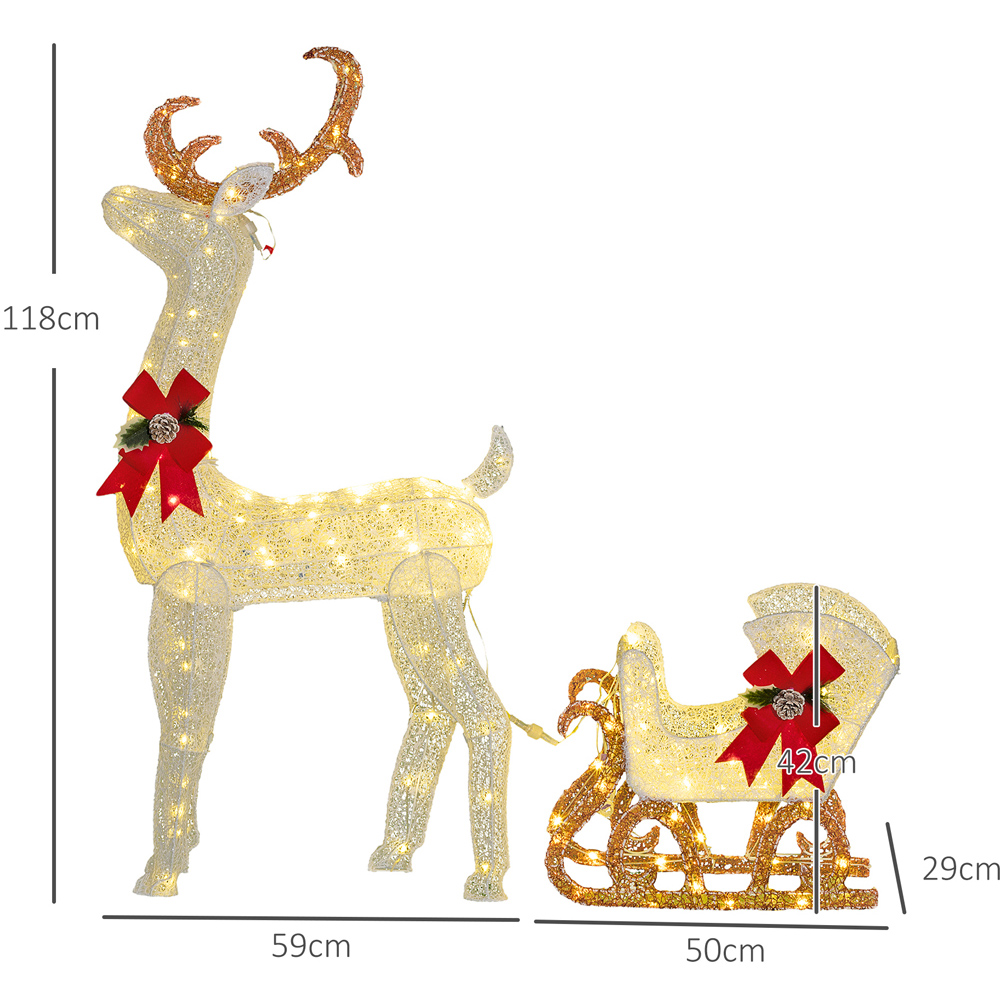 Everglow Light Up Reindeer and Sleigh Christmas Decoration Image 8