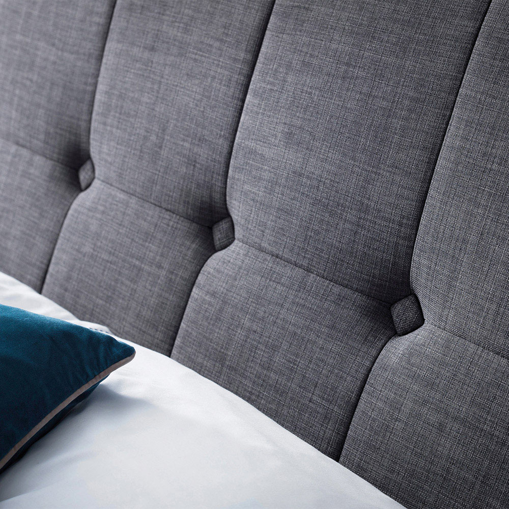 Julian Bowen Sorrento Double Slate Grey Linen High Headboard Image 4