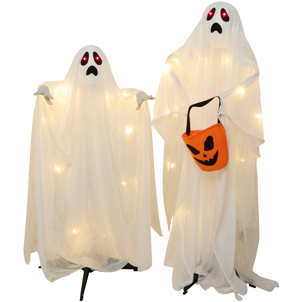 Standing Ghost Family Decoration White Image 6