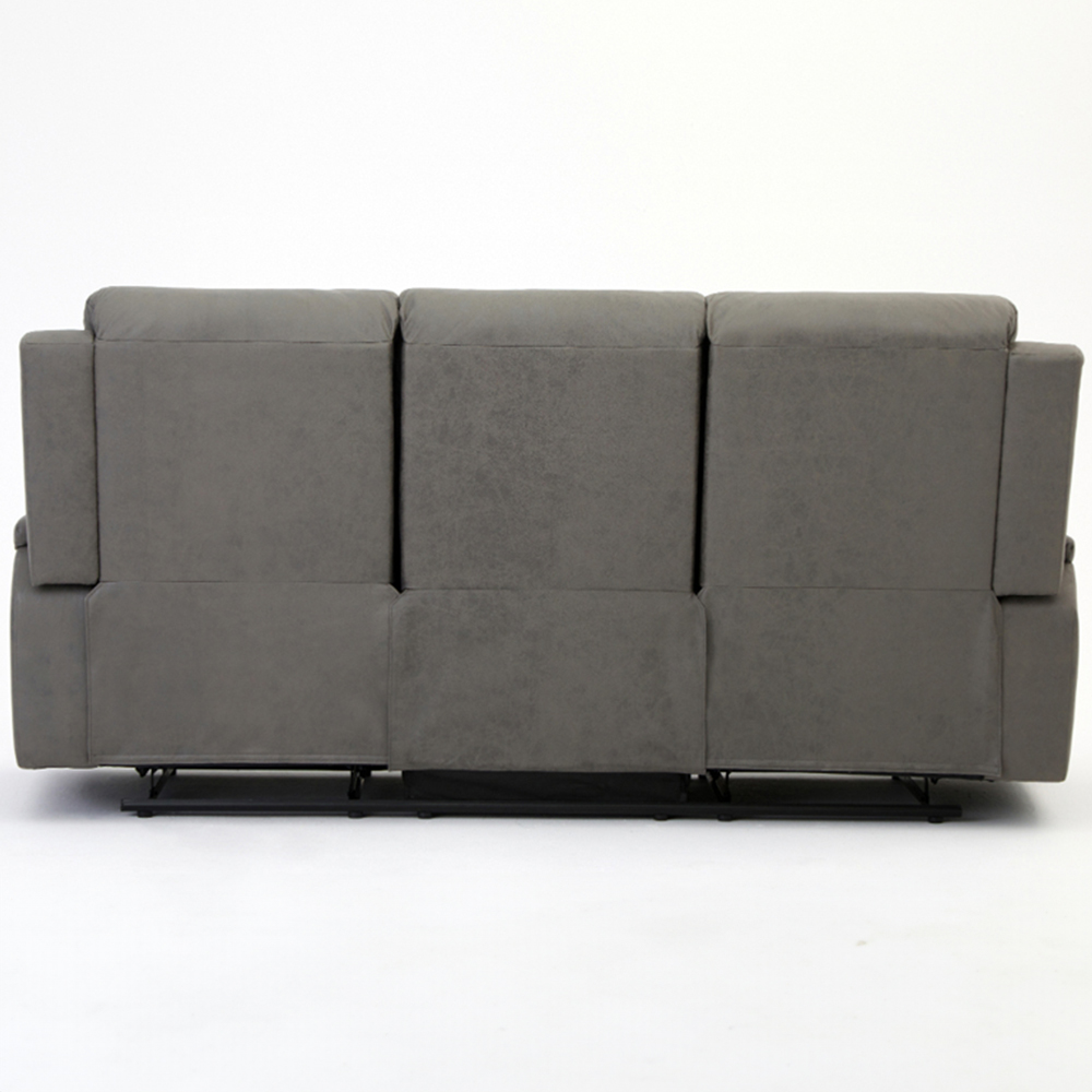 Home Detail Collins 3 Seater Grey Air Leather Manual Recliner Sofa Image 4