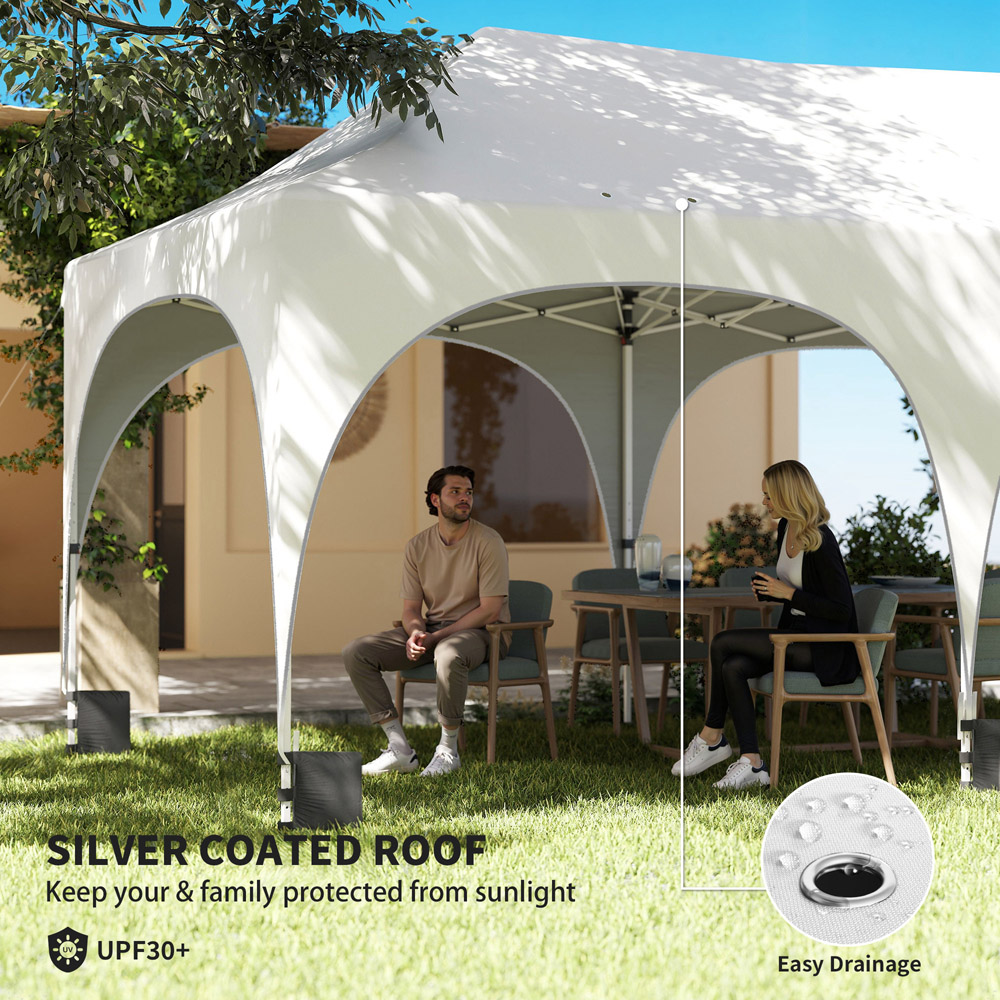 Outsunny 3 x 6m White Pop Up Gazebo with Detachable Sidewalls Image 6