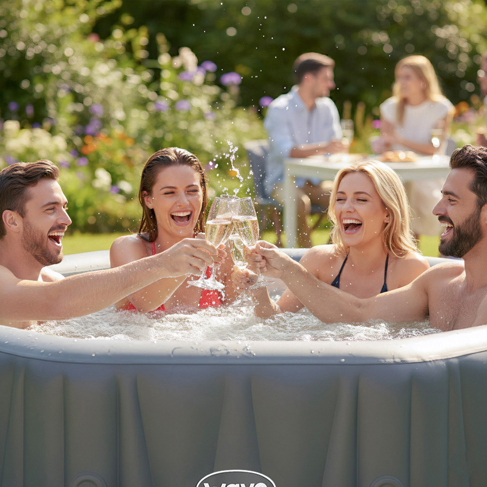 Wave Aegean 6 Person Octagonal Dark Grey Hot Tub Spa Image 3