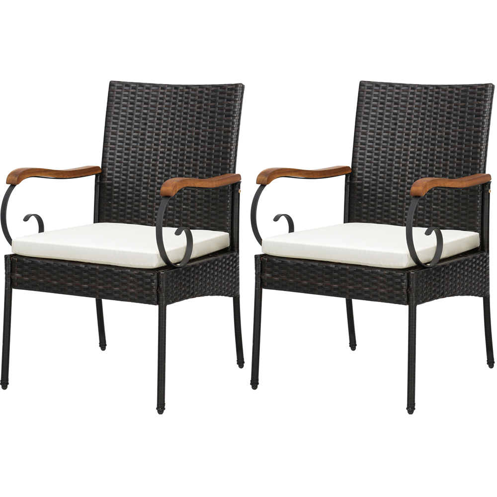 Costway Set of 2 Wicker Garden Chair Image 2