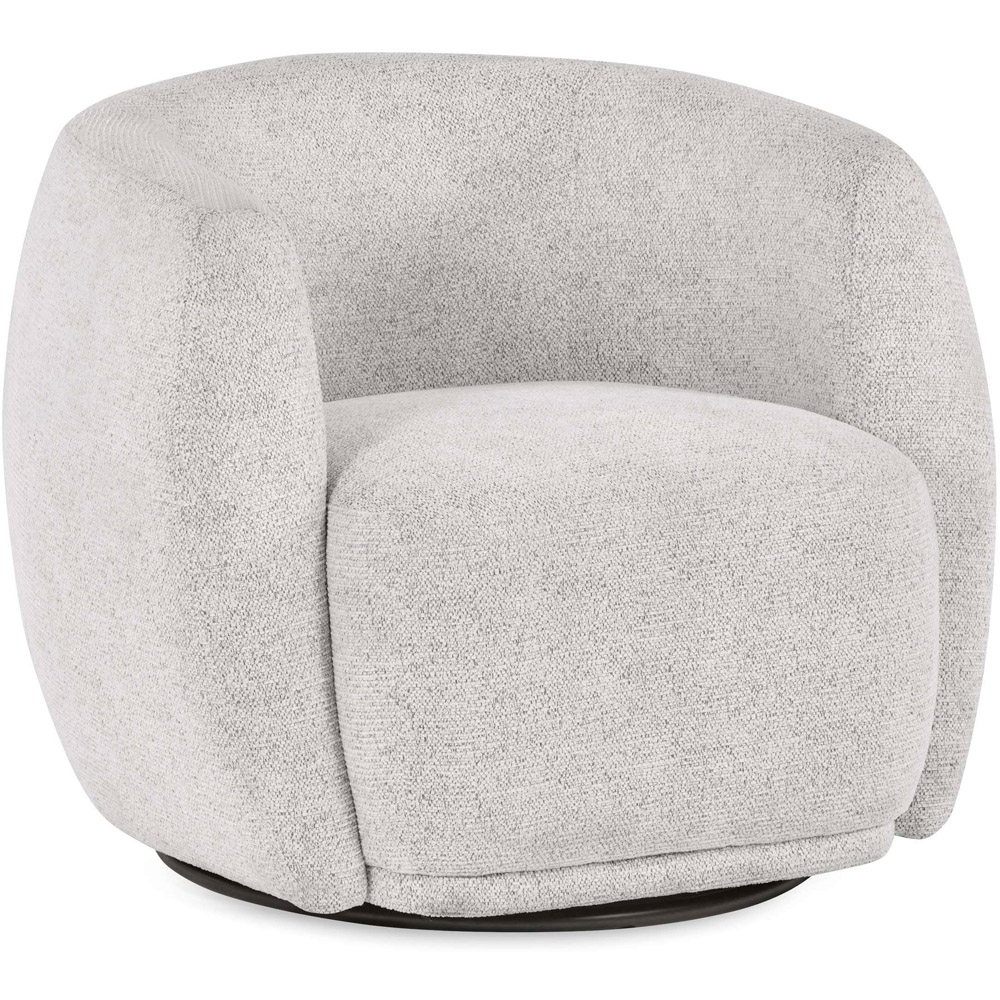 Julian Bowen Bowline Cream Chenille Barrel Design Upholstered Swivel Accent Chair Image 2