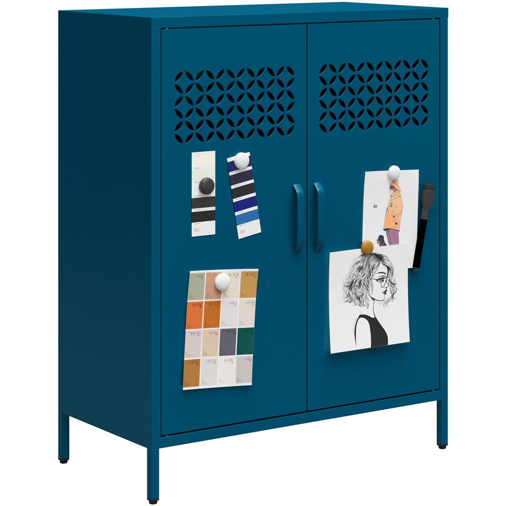 Dorel Annie 2 Door Deep Blue Storage Cabinet Image 6