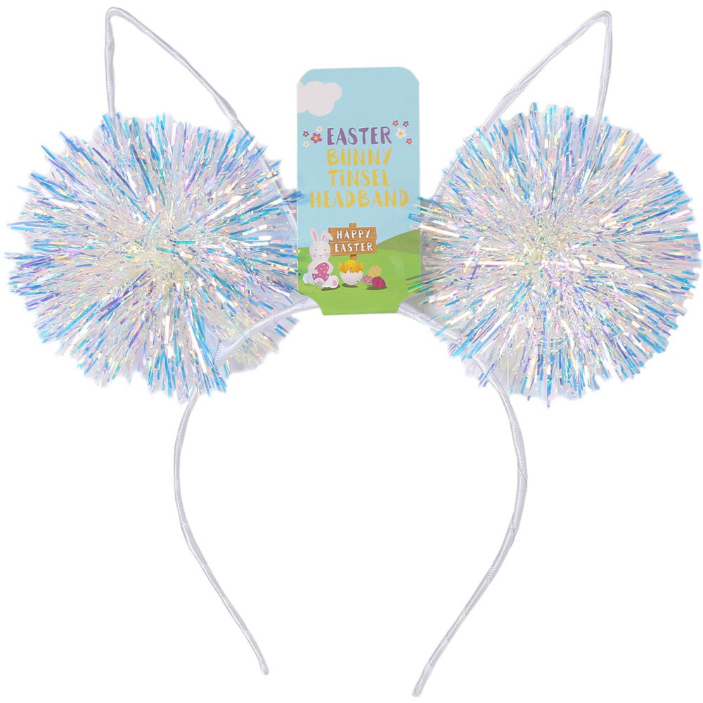 Single Easter Bunny Tinsel Headband in Assorted styles Image 2