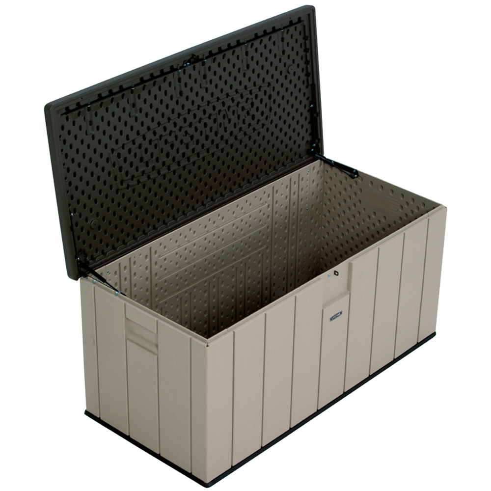 Lifetime Products 567L Tan and Brown Outdoor Deck Storage Box Image 3