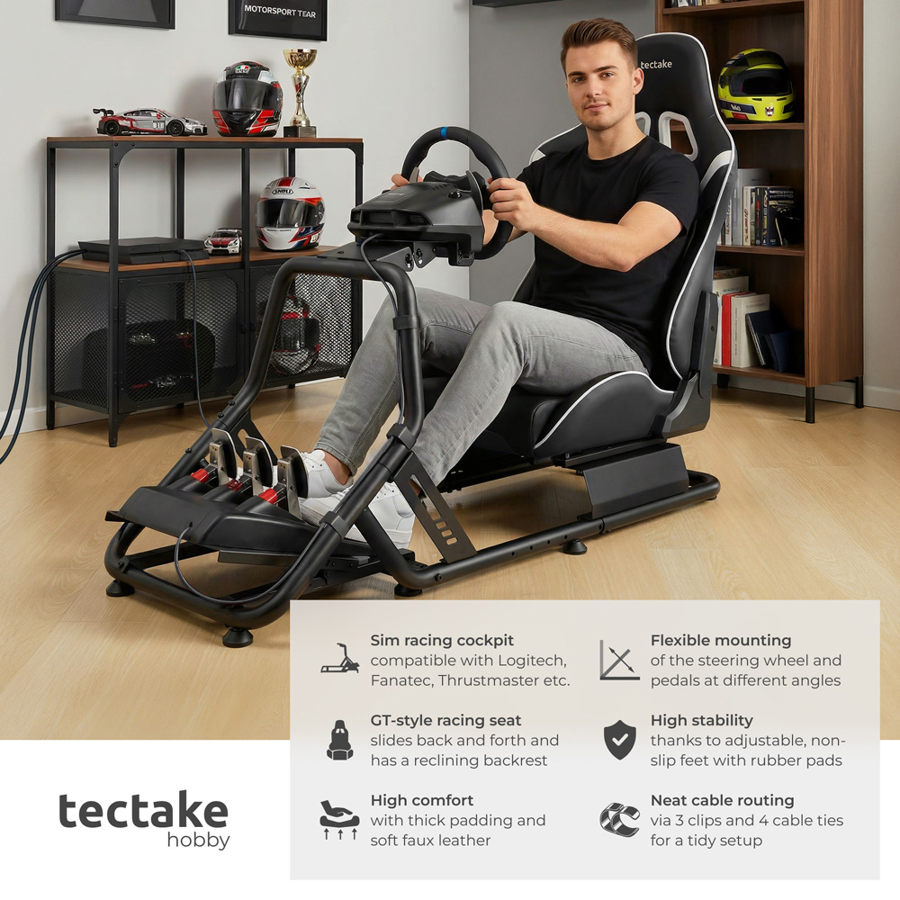 tectake Black Racing Seat Gaming Chair Image 3