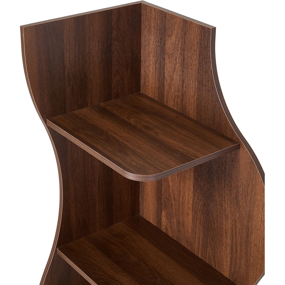 Living and Home 5-Tier Dark Brown Curved Corner Storage Shelf Image 4