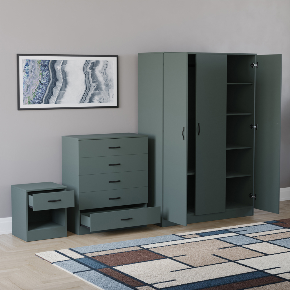 VIDA DESIGNS Riano Green 3 Piece Bedroom Furniture Set Image 4