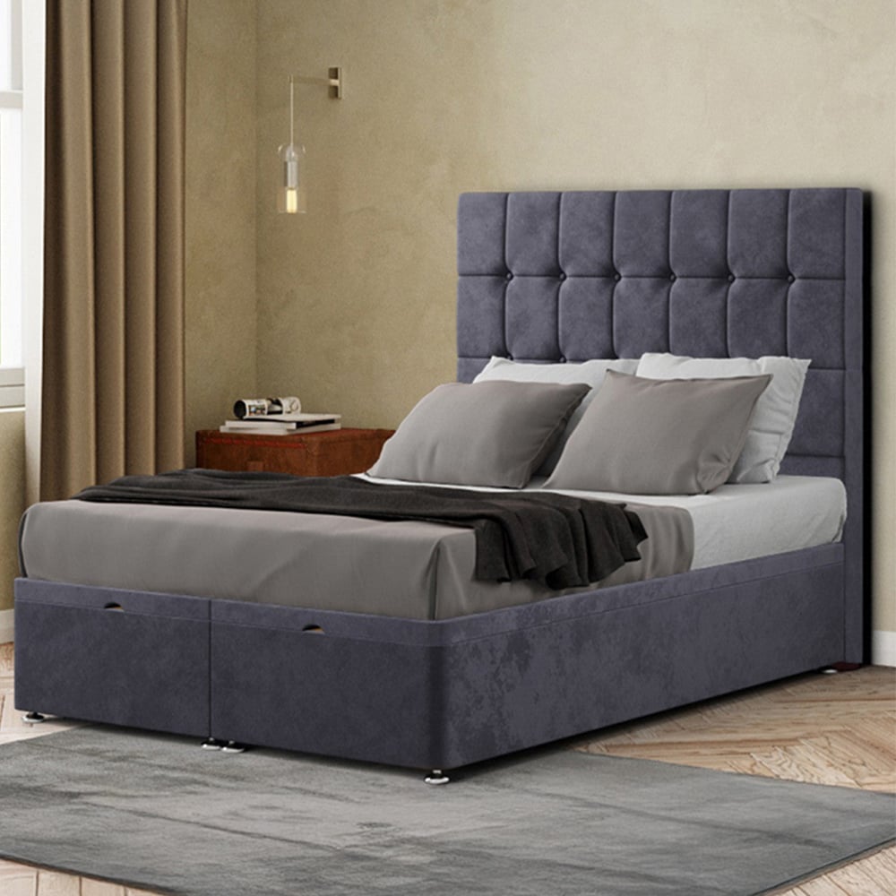 Portland Venezia Single Steel Plush Ottoman Bed with Headboard Image 1