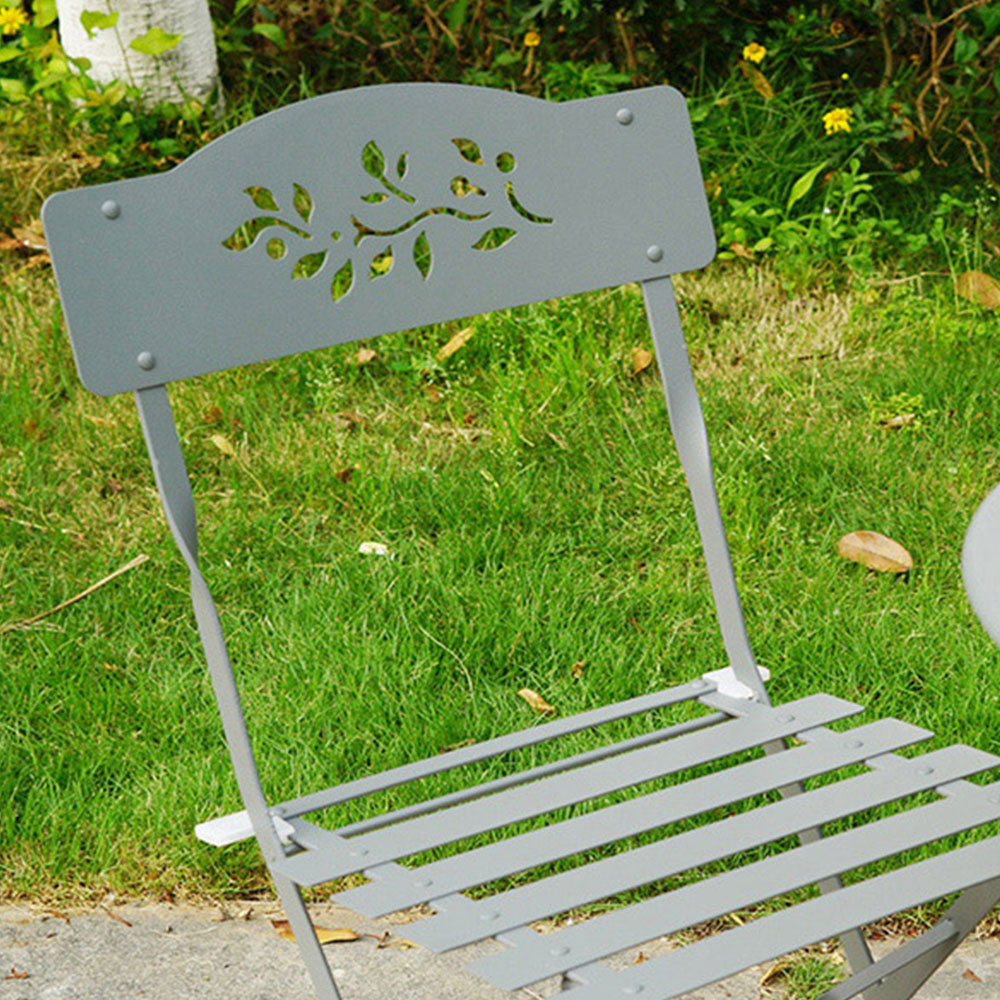 Eurotrade 2 Seater Bistro Set Leaf Grey Image 3