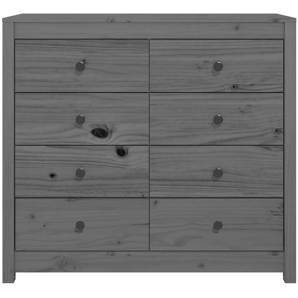 vidaXL 8 Drawer Grey Solid Pine Wood Sideboard Image 4