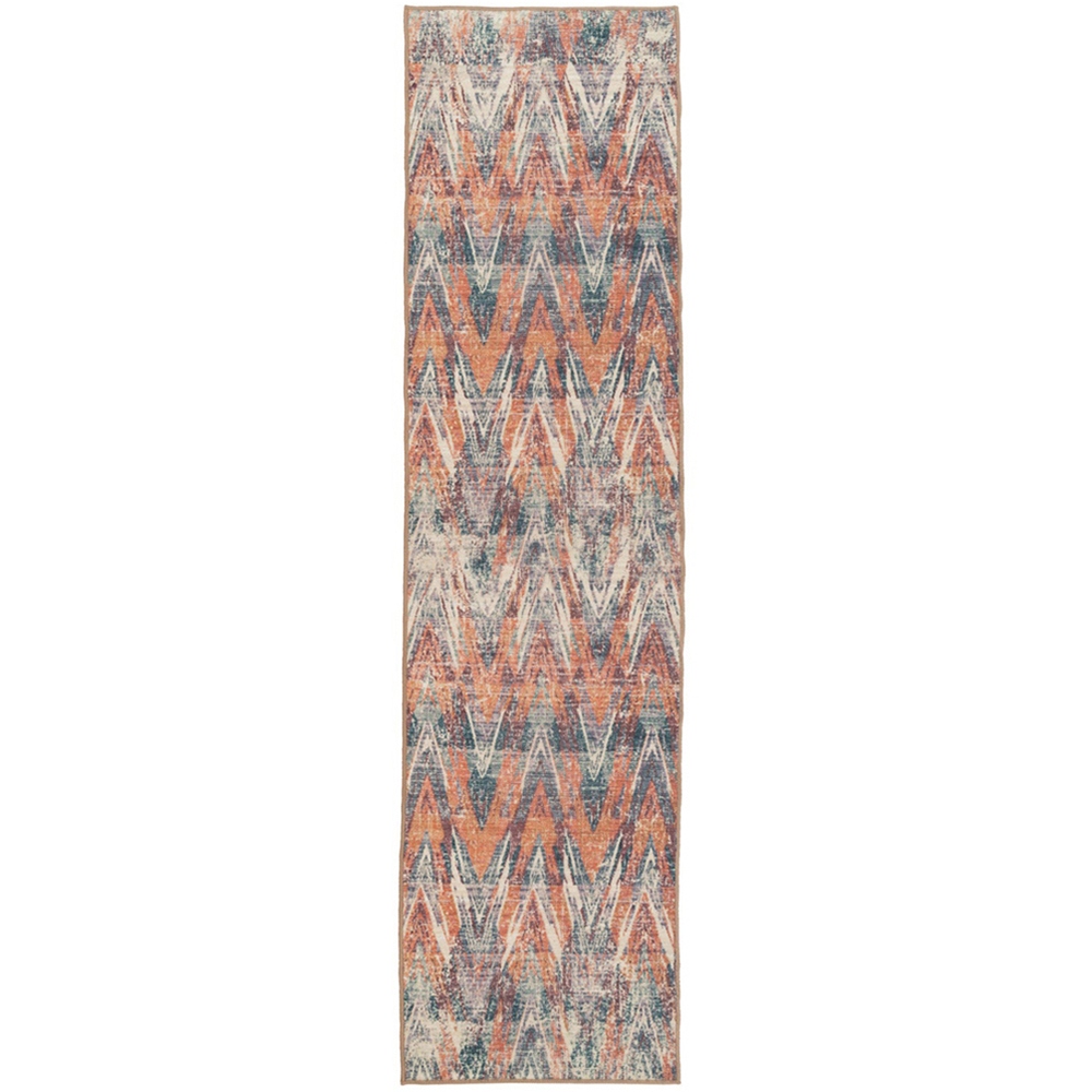 Kukoon Beige Multicolour Abstract Soft Chenille Rug 80 x 300cm Image 1